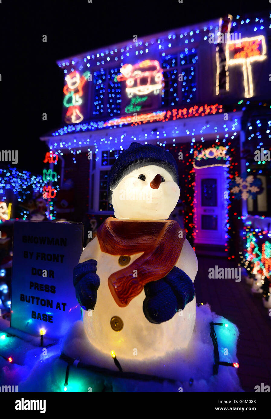 Christmas lights in New Milton Stock Photo Alamy