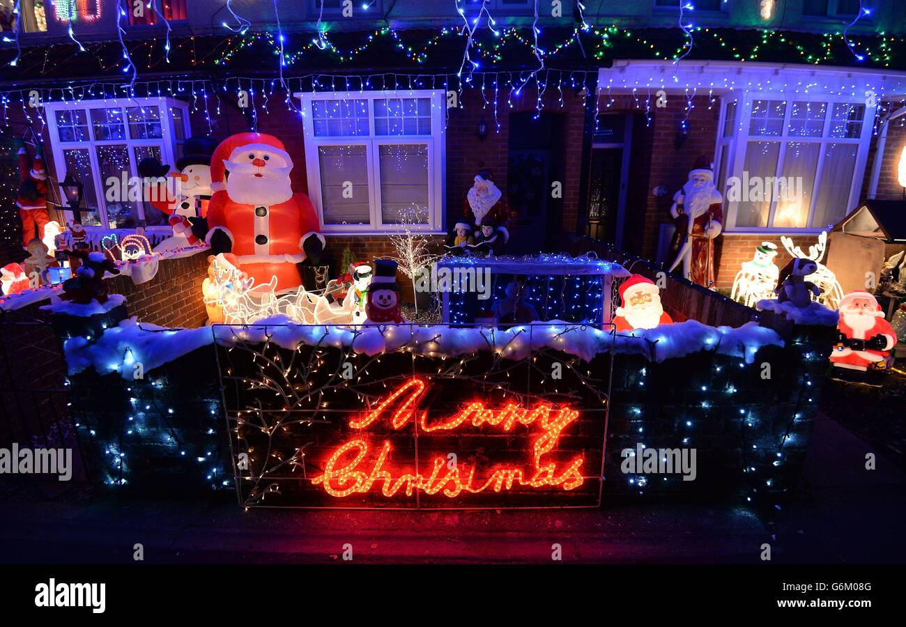 Christmas lights in New Milton Stock Photo Alamy