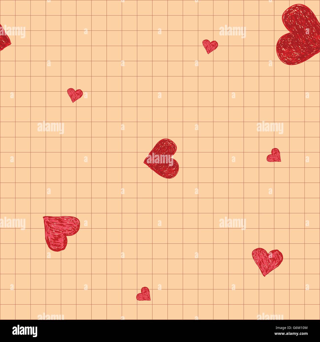 Doodle seamless pattern with hearts Stock Vector Image & Art - Alamy