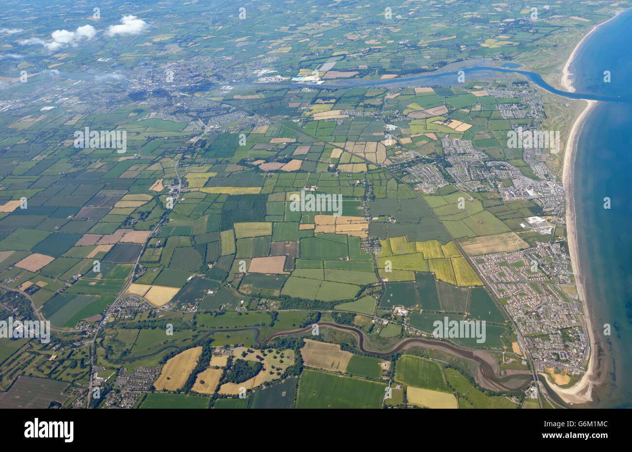 Aerial landscape of Ireland in summer time Stock Photo