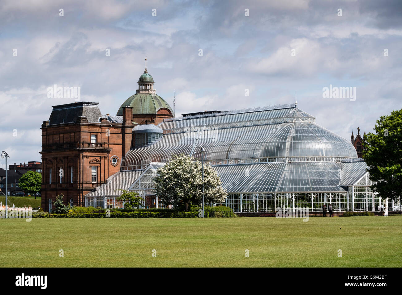 Winter Gardens glasshouse at People's Palace Museum on Glasgow Green public park in Glasgow, Scotland, United kingdom Stock Photo