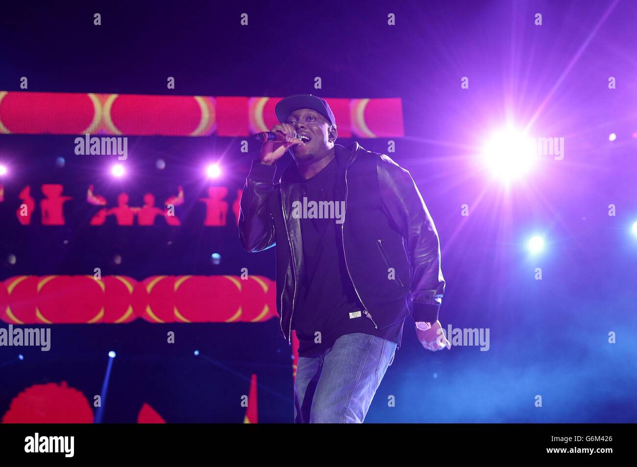 Dizzee Rascal performing on stage during the 2013 Capital FM Jingle ...