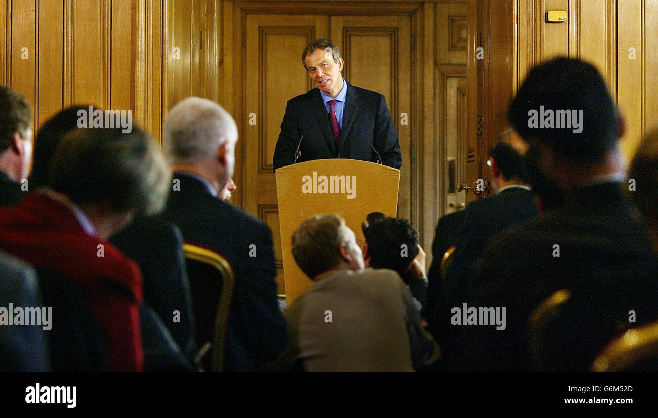 Blair Press Conference Stock Photo - Alamy