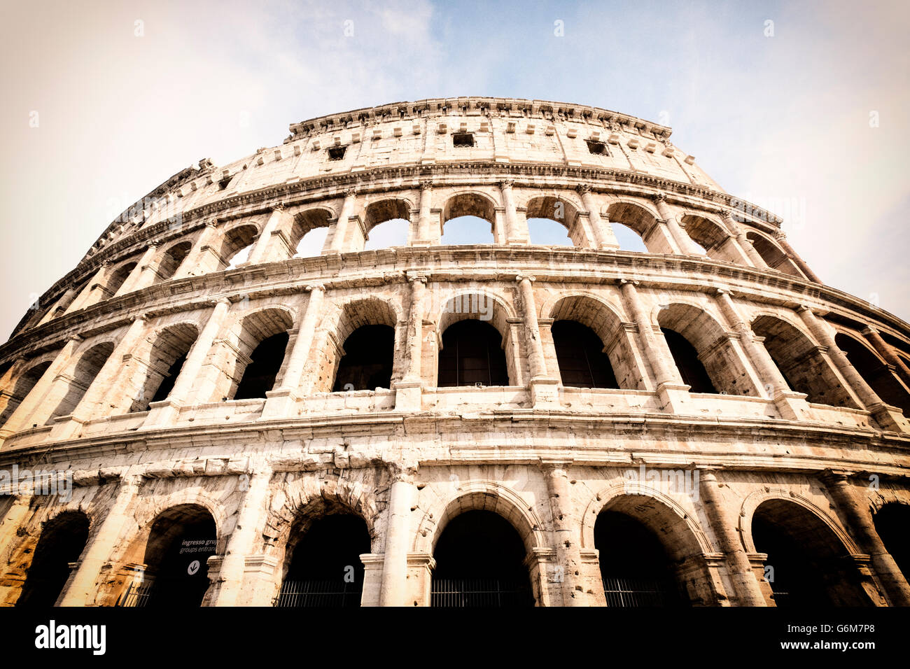 Detail of the Colosseum in Rome Italy Stock Photo