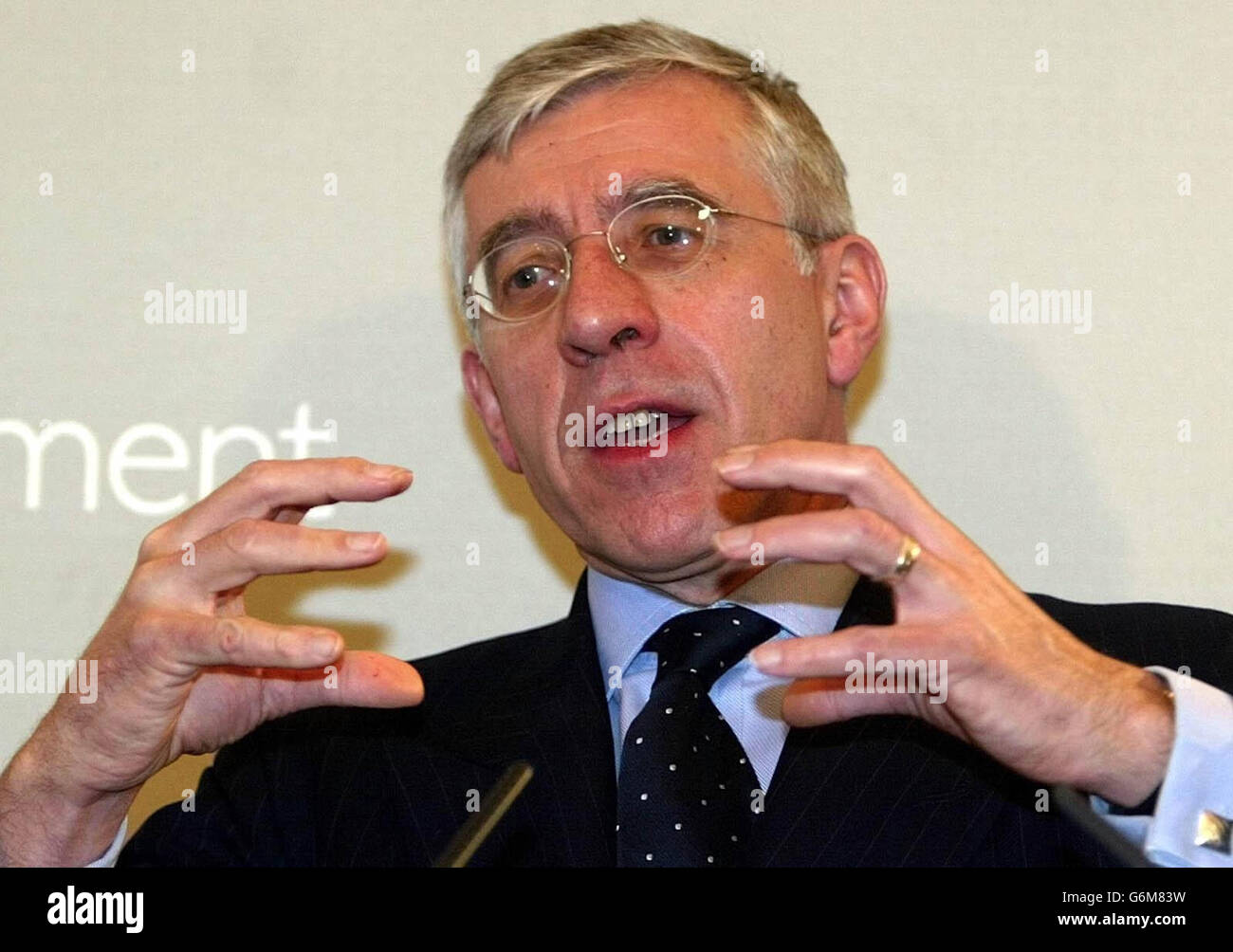 Britain's Foreign Secretary Jack Straw takes questions for the media
