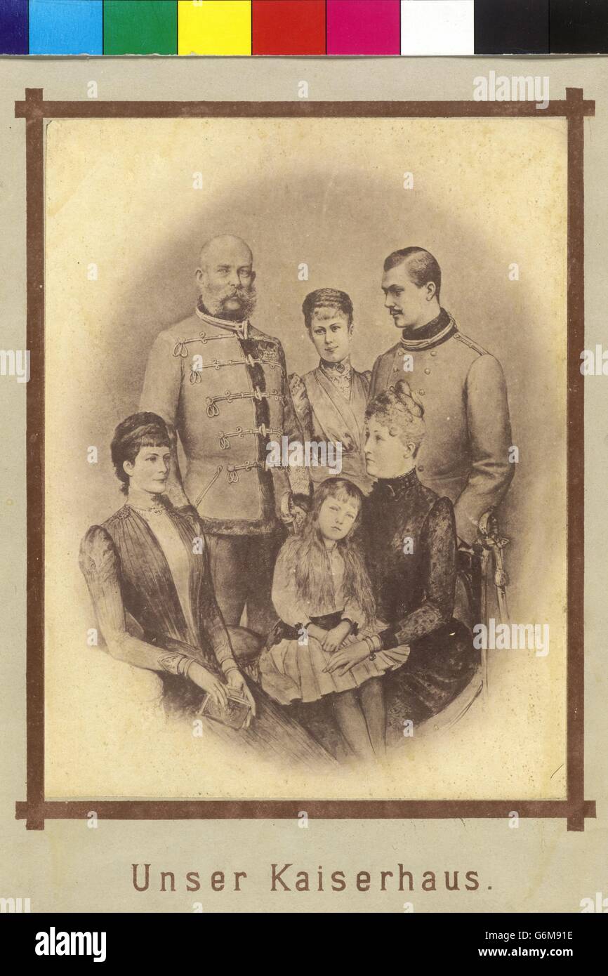 Franz Joseph I., Kaiser von Österreich mit Familie Stock Photo