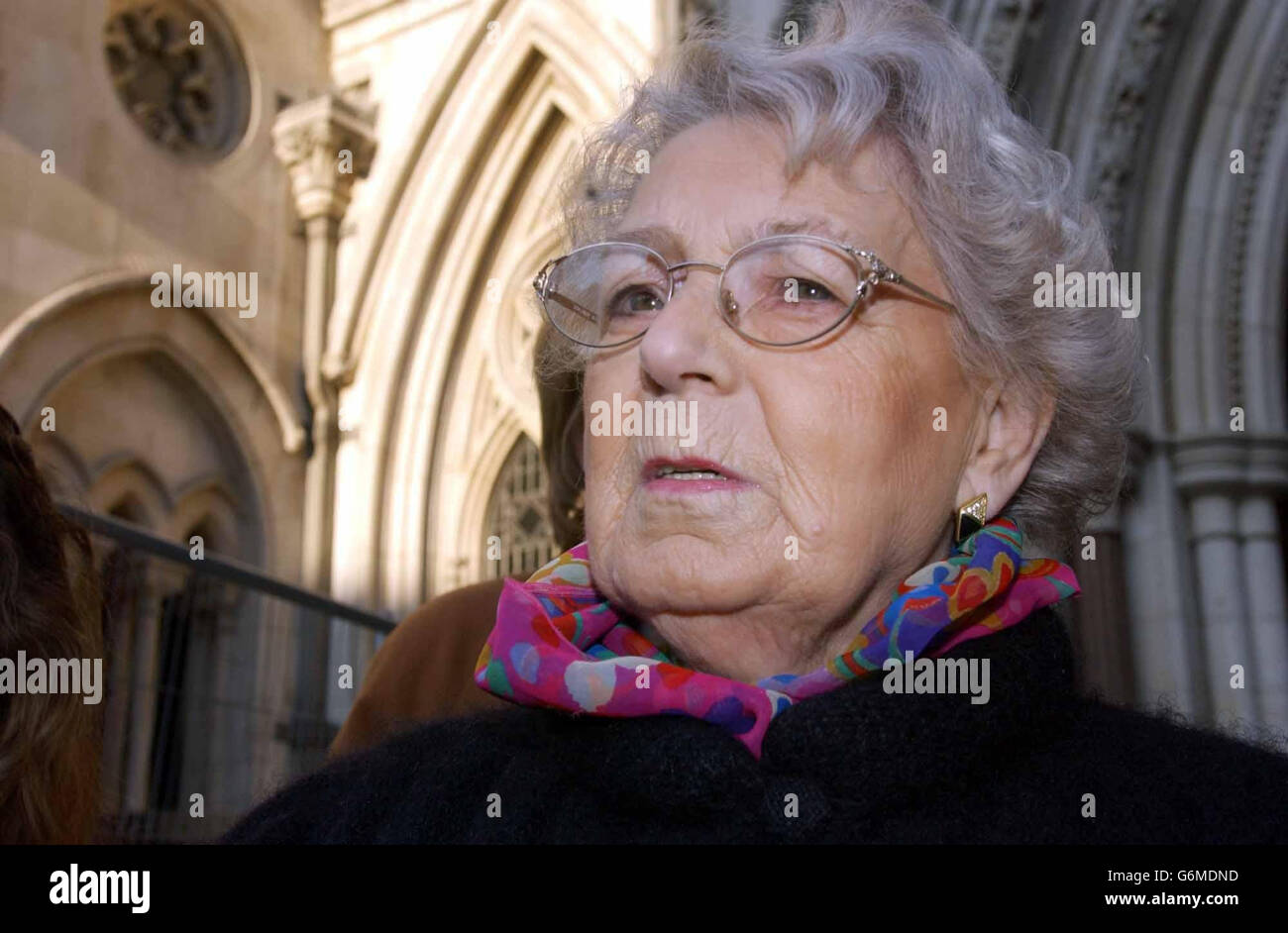 Muriel Jakubait outside Royal Courts of Justice Stock Photo