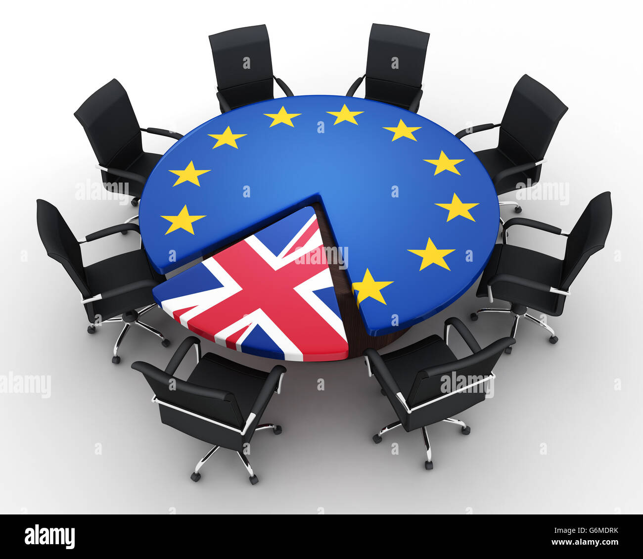 Abstract disintegration Euro union and Britain (done in 3d rendering) Stock Photo