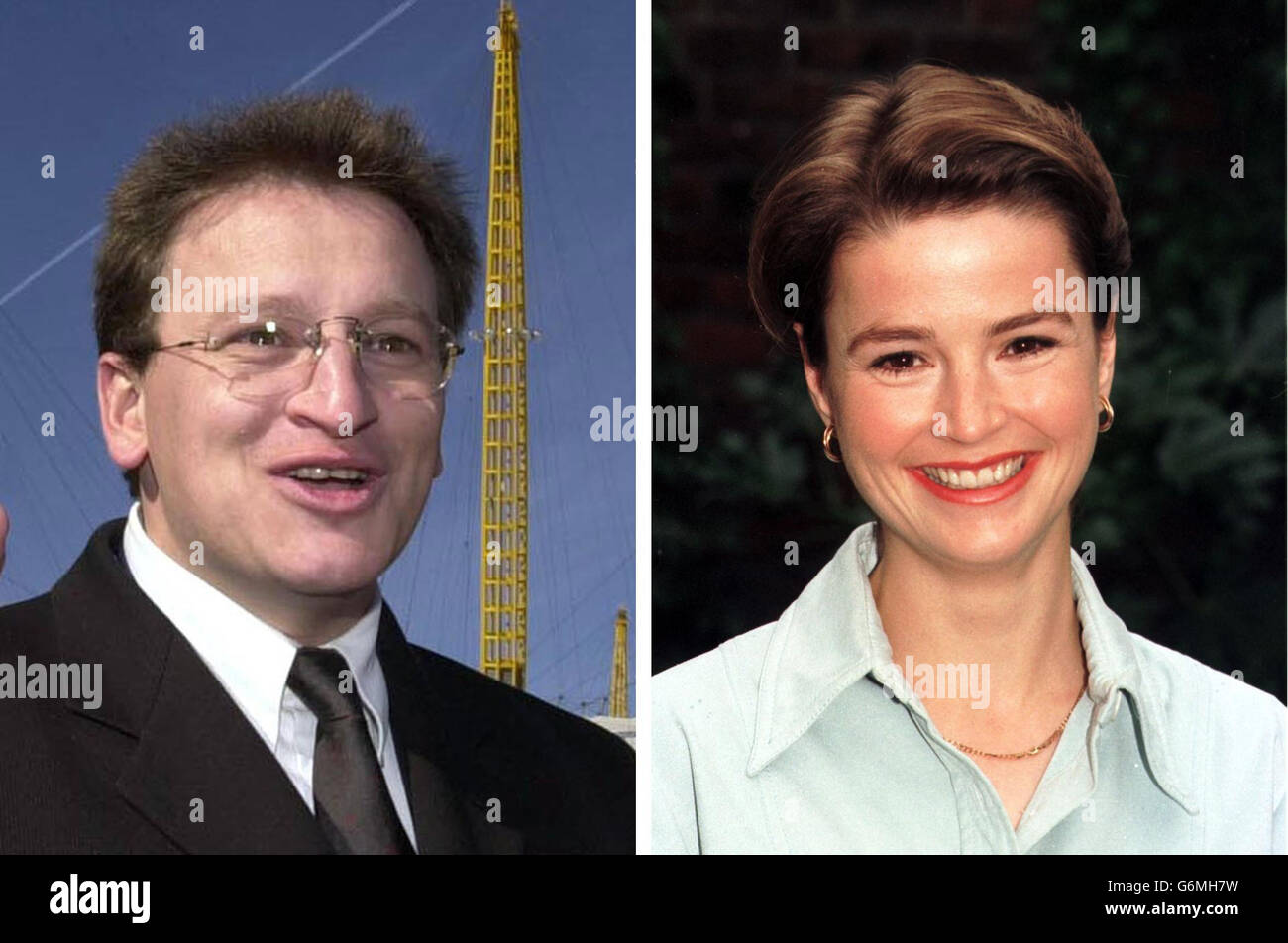 Composite Picture of former Millennium Dome boss PY Gerbeau who is to marry BBC newsreader Kate Sanderson (right), it was announced. The couple became engaged over the festive season after he popped the question as they holidayed in Dubai. Charismatic Gerbeau - who became the face of the troubled Dome - and Sanderson, who reads bulletins on BBC Breakfast, have not fixed a date for the wedding. Stock Photo
