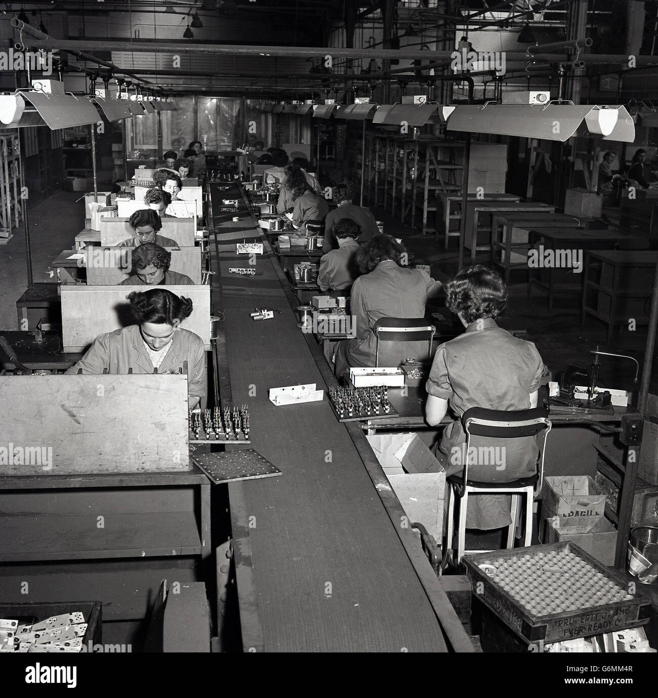 1950s, historical, female workers in a industrial factory Stock Photo