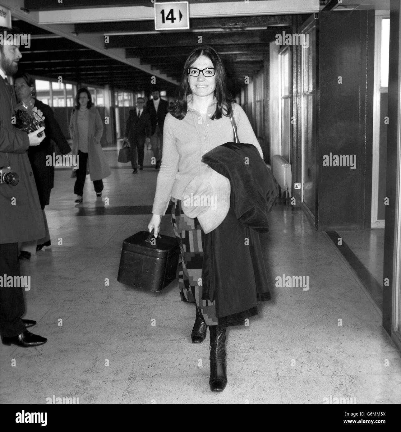 Music - Greek Singer Nana Mouskouri - Heathrow Airport, London Stock Photo