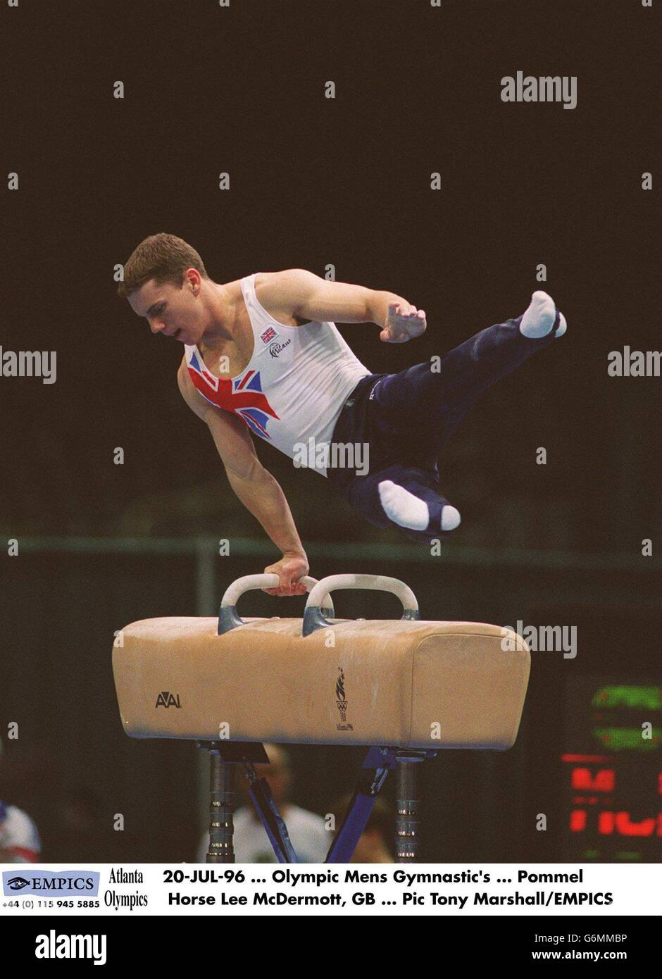 20 jul 96 olympic mens gymnastics pommel horse lee mcdermott hires stock photography and images