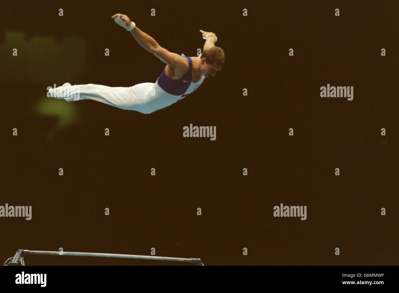 20 jul 96 olympic mens gymnastics mihai bagiu hires stock photography
