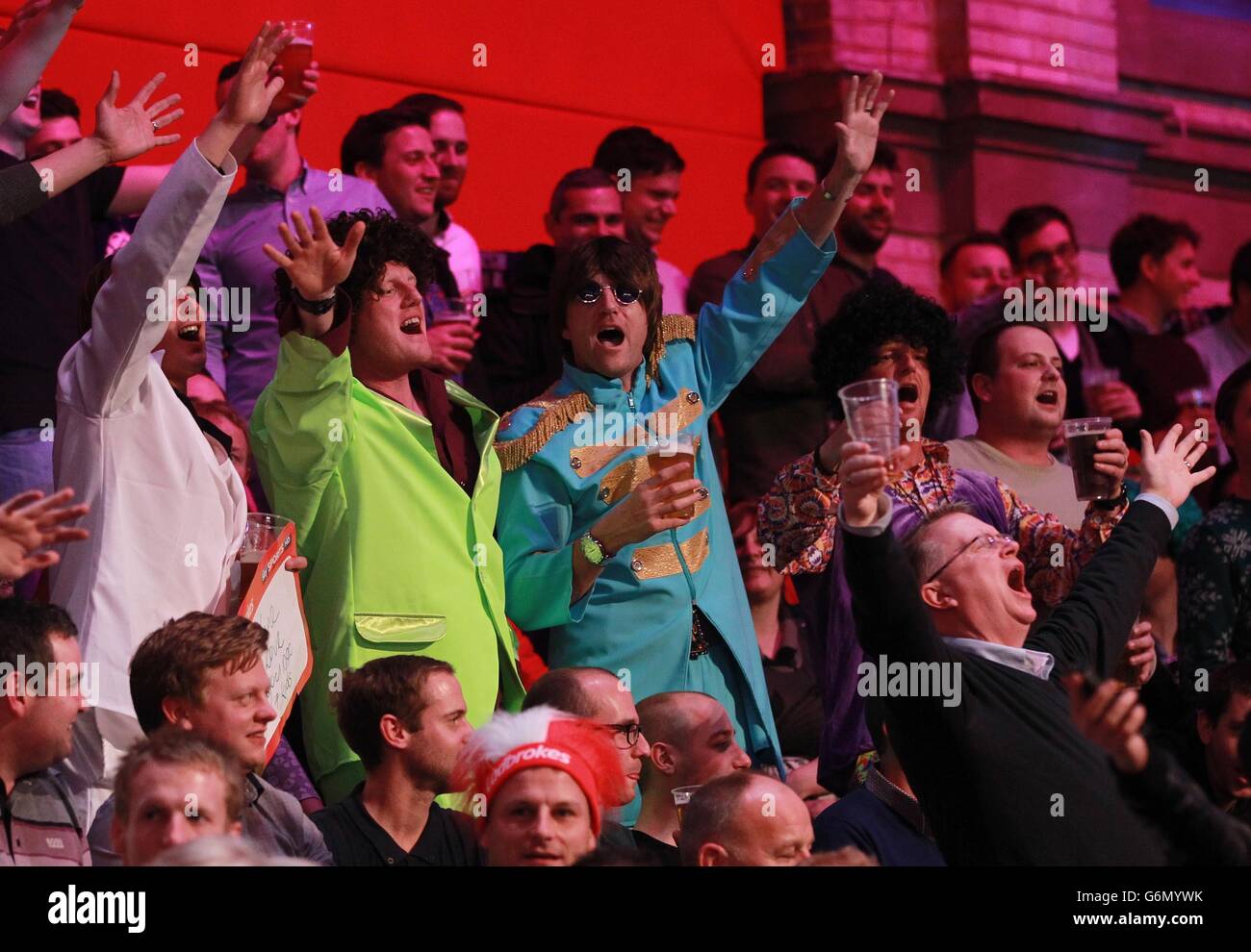 Darts fans in fancy dress during day seven of The Ladbrokes World Darts  Championship at Alexandra Palace, London Stock Photo - Alamy