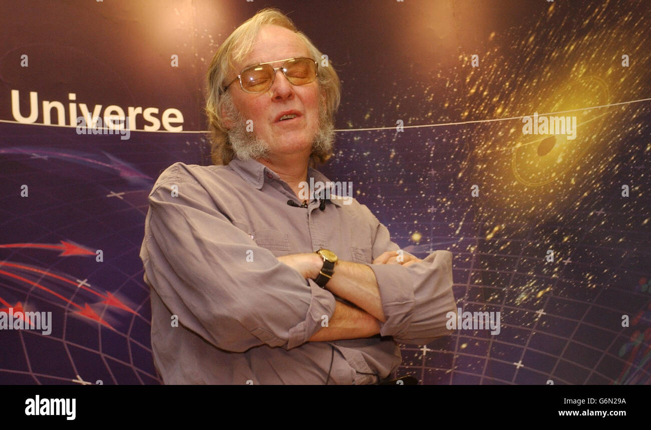 Probe designer Professor Colin Pillinger attends a press conference in