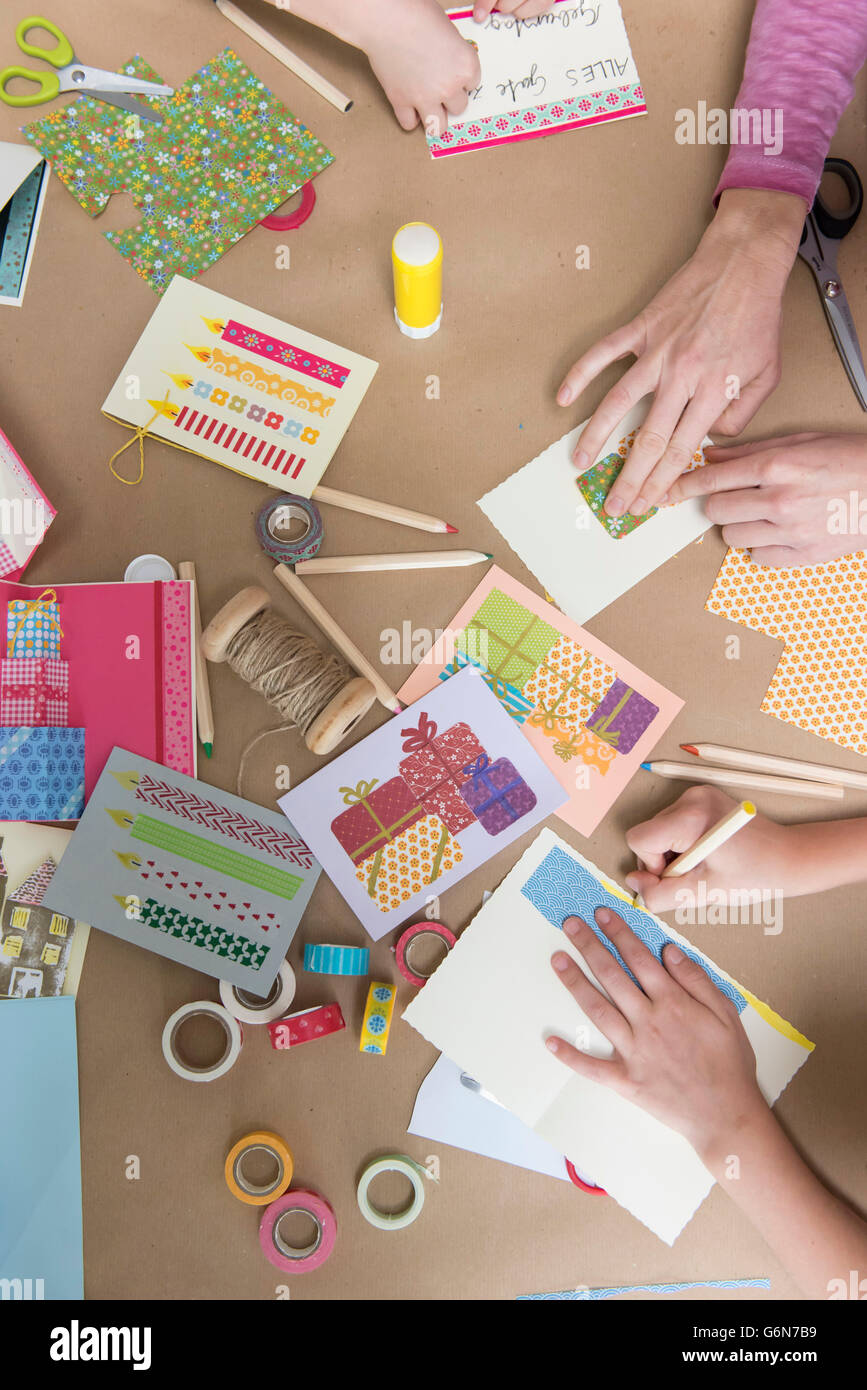 hands making greeting cards stock photo 107416941 alamy making greeting cards