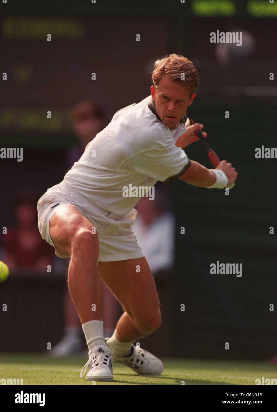 Tennis, Wimbledon 1996. Stefan Edberg, Sweden Stock Photo - Alamy