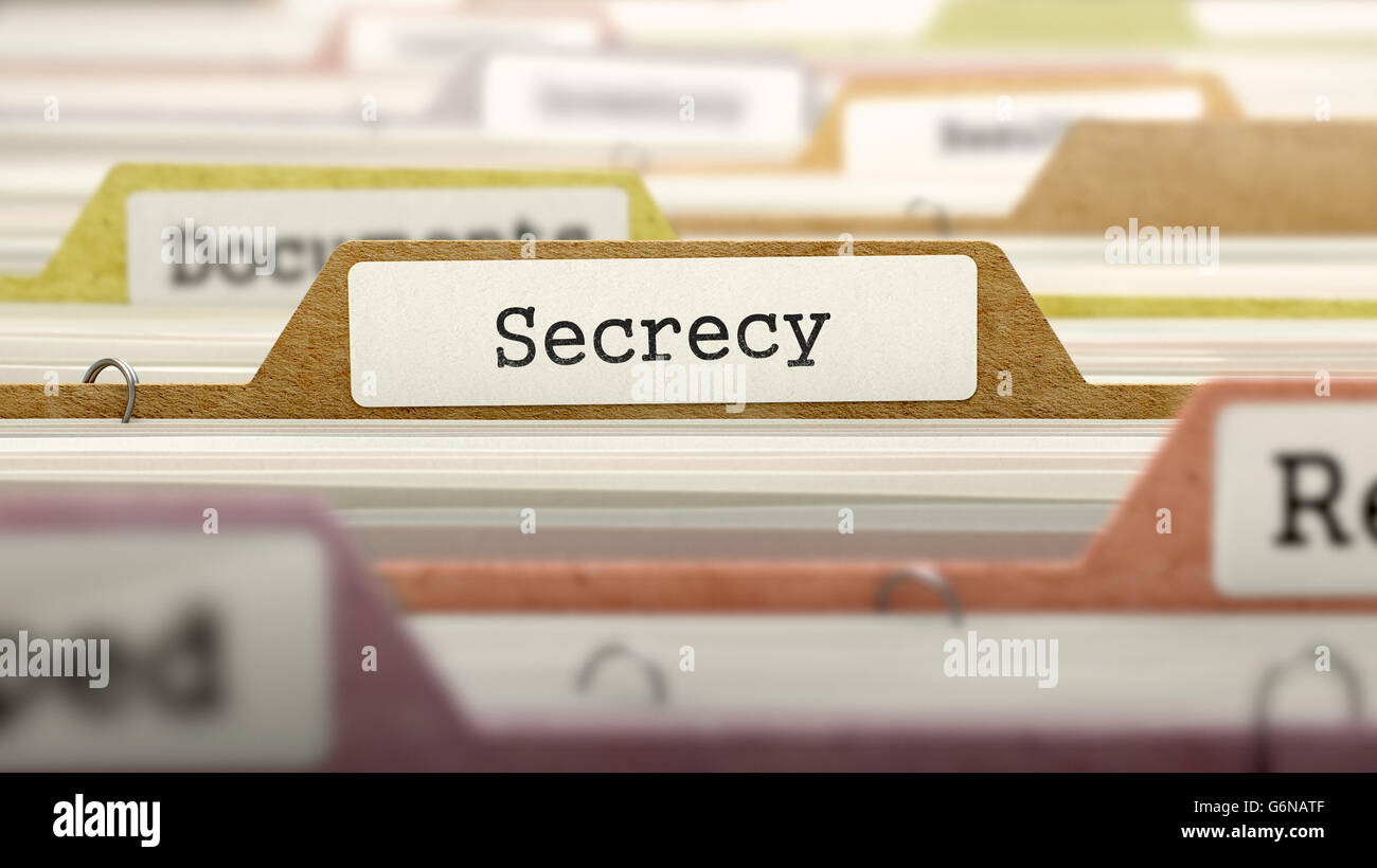 Secrecy Concept on File Label. Stock Photo
