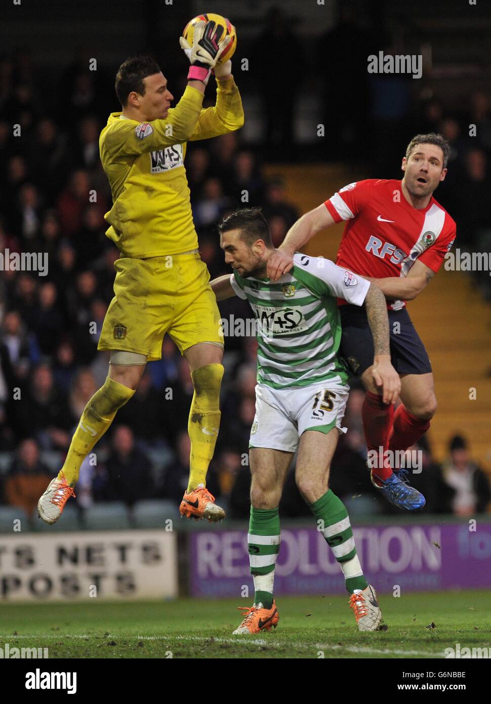 Soccer - Sky Bet Championship - Yeovil Town v Blackburn Rovers - Huish Park Stock Photo