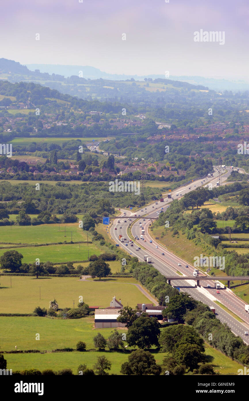 The M5 motorway near Churchdown, Gloucestershire UK Stock Photo