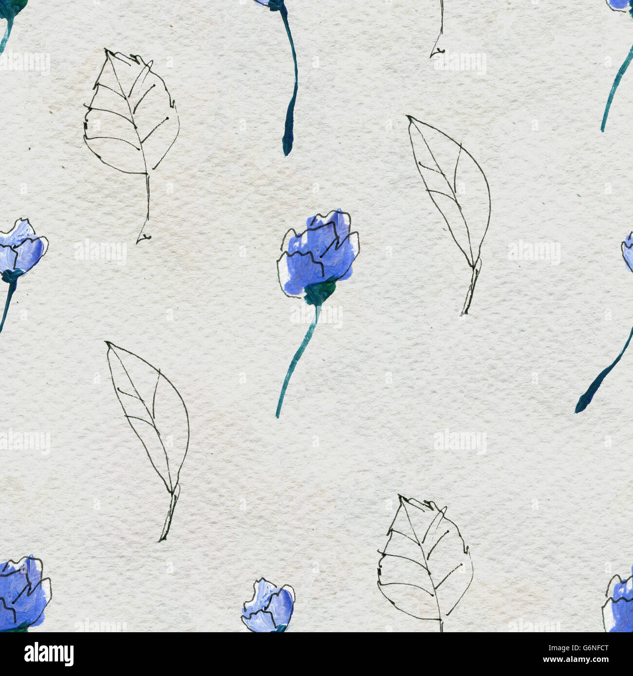 Seamless watercolor floral pattern Stock Photo - Alamy