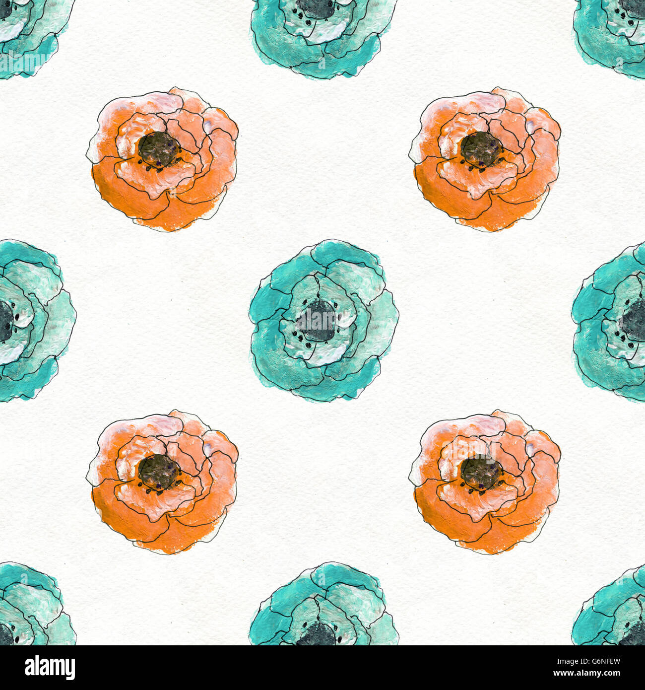 Seamless watercolor floral pattern Stock Photo - Alamy