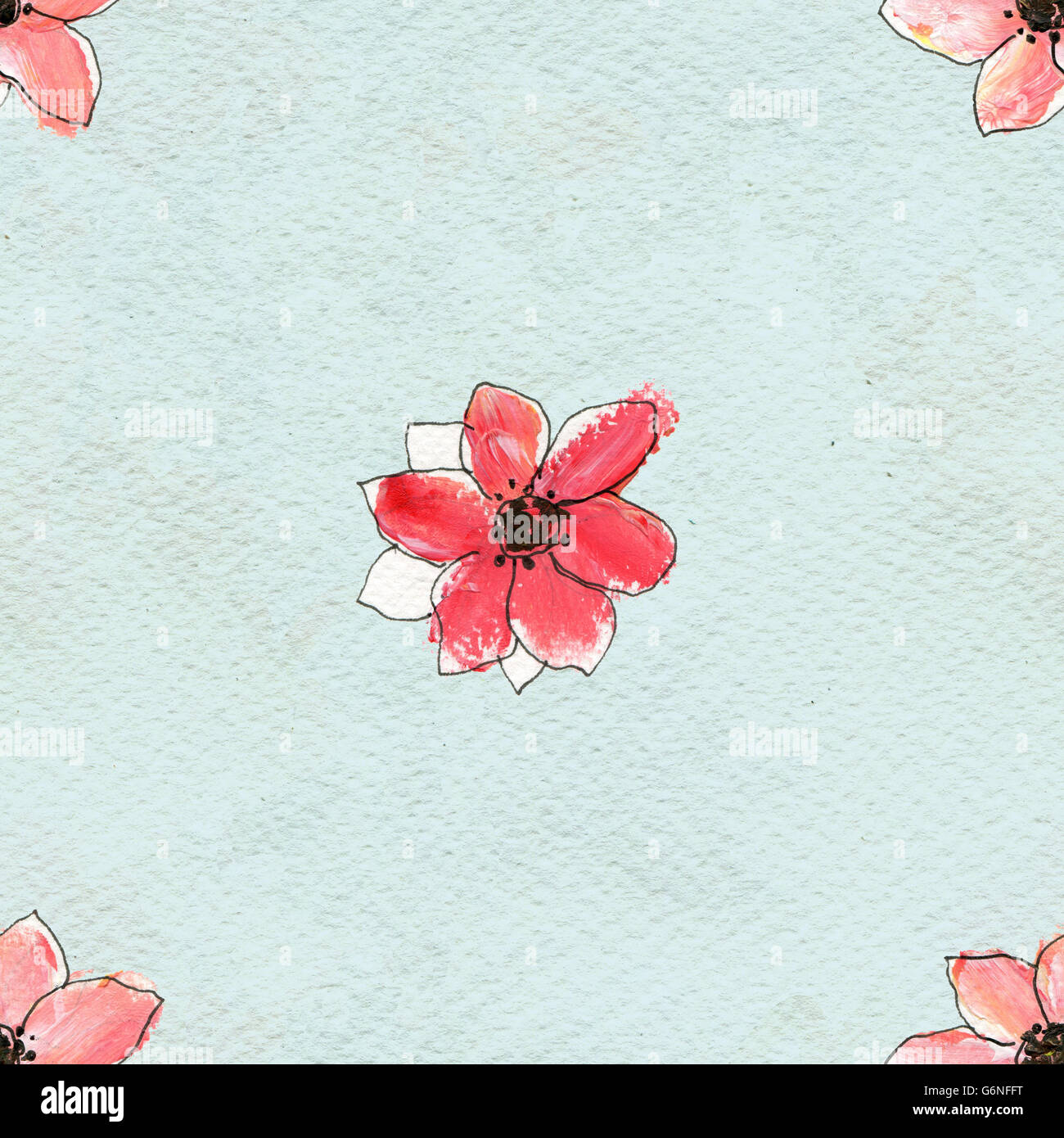 Seamless watercolor floral pattern Stock Photo - Alamy