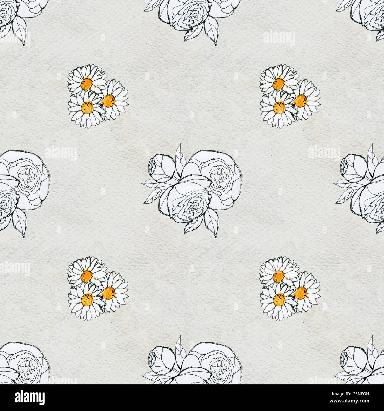 Seamless watercolor floral pattern Stock Photo - Alamy