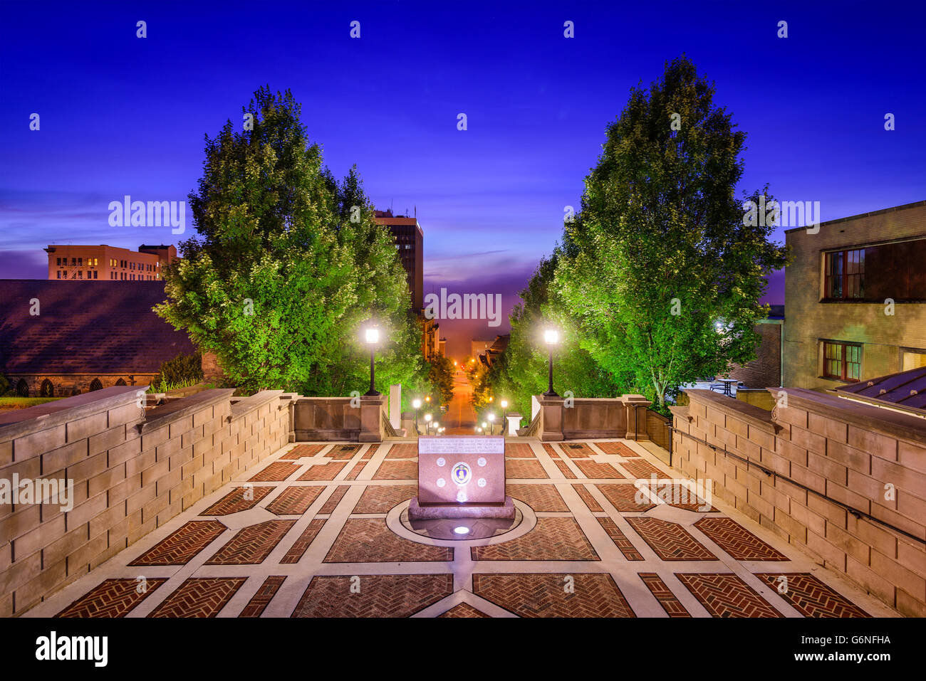 The Purple Heart Memorial at Monument Terrace in Lynchburg, Virginia, USA. Stock Photo