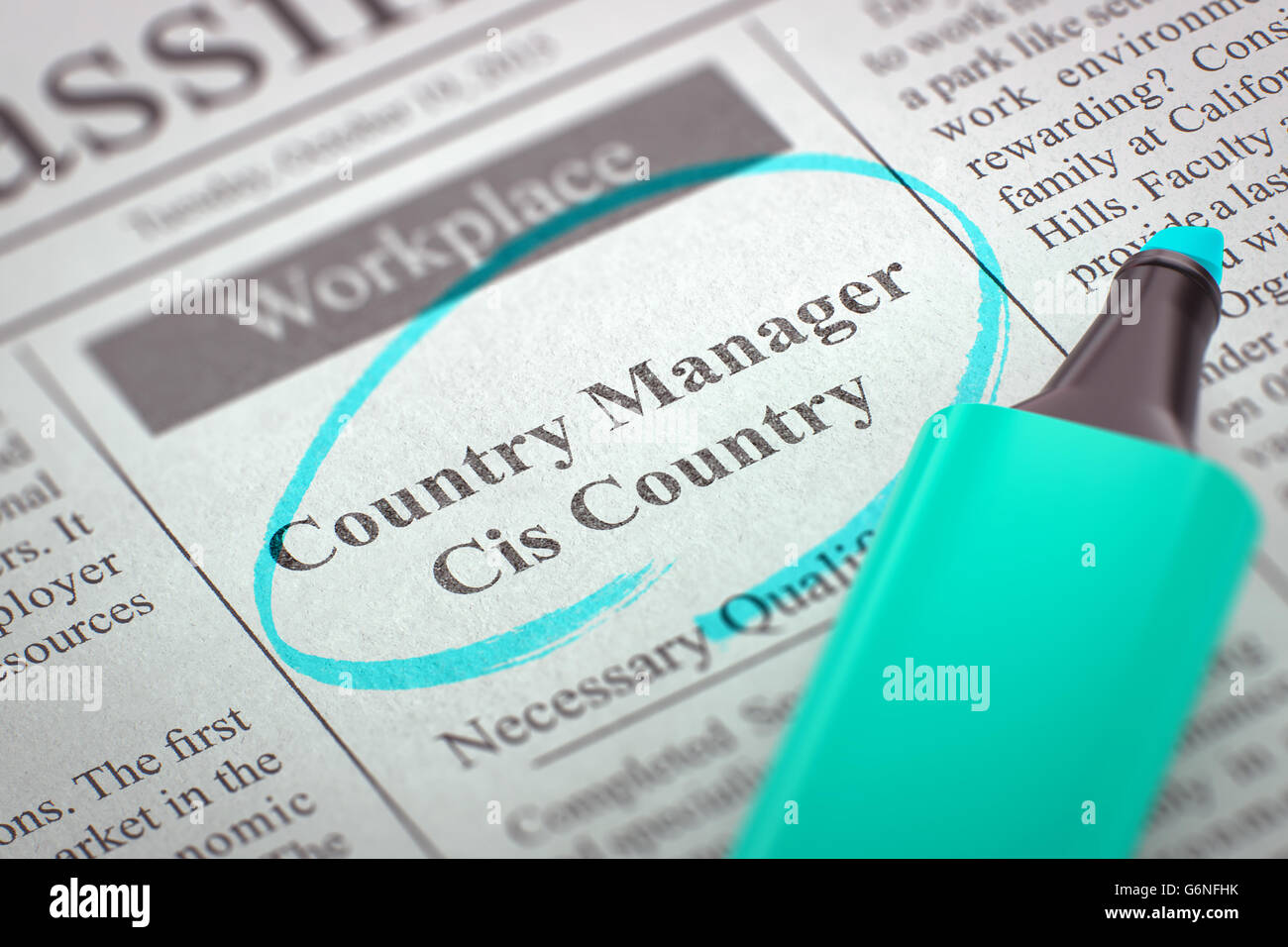We're Hiring Country Manager Cis Country Stock Photo - Alamy