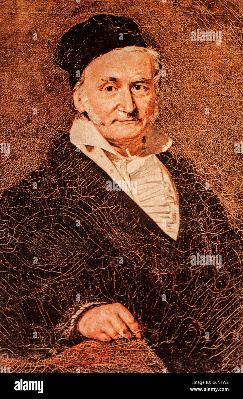 Johann Carl Friedrich Gauss (Braunschweig, April 30, 1777 - Göttingen, February 23, 1855) It was a mathematician, German astronomer and physicist, Stock Photo