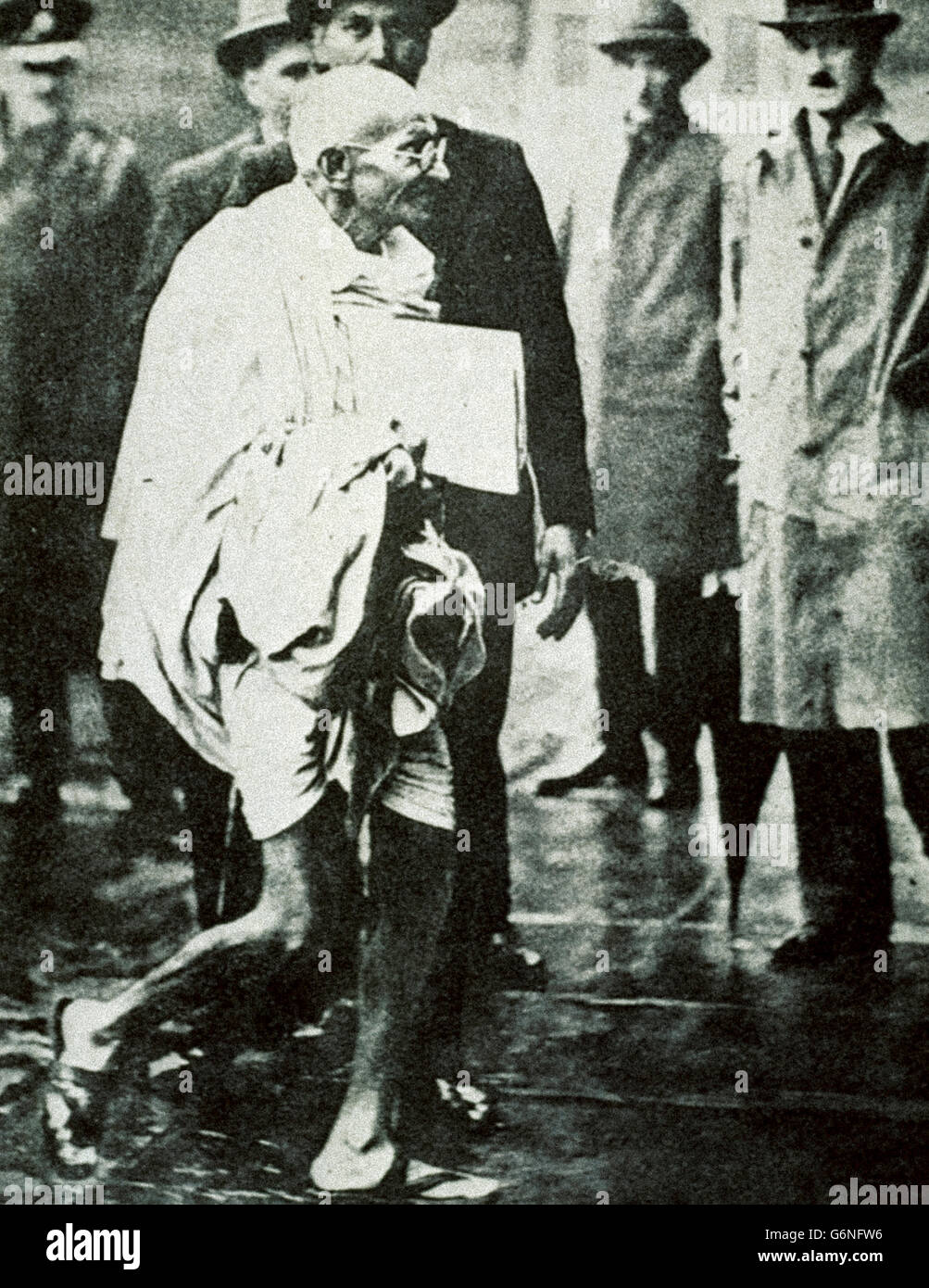Mohandas Karamchand Gandhi -said the Mahatma (Porbandar, October 2, 1869 - New Delhi, January 30, 1948) - Stock Photo