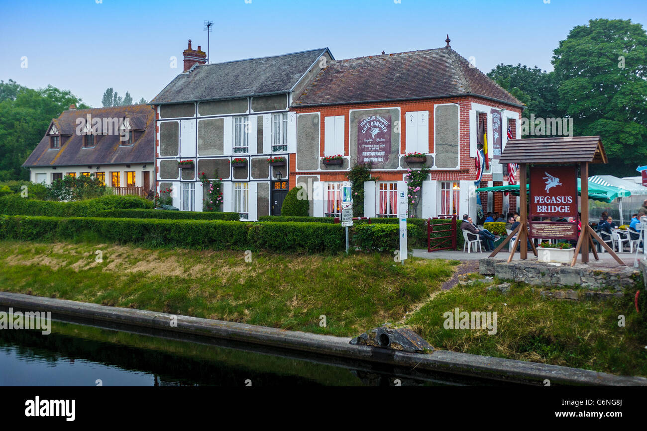 Pegasus Bridge Café, , Benouville, Normandy, France – The first house to be liberated on D Day, 6 June 1944 Stock Photo