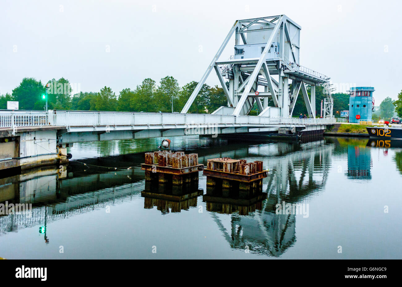 Pegasus Bridge, Benouville, Normandy, France – First objective of D Day, 6 June 1944 Stock Photo