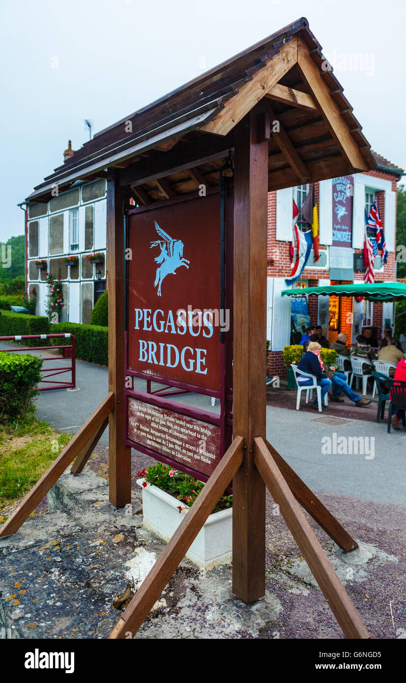 Pegasus Bridge Café, , Benouville, Normandy, France – The first house to be liberated on D Day, 6 June 1944 Stock Photo