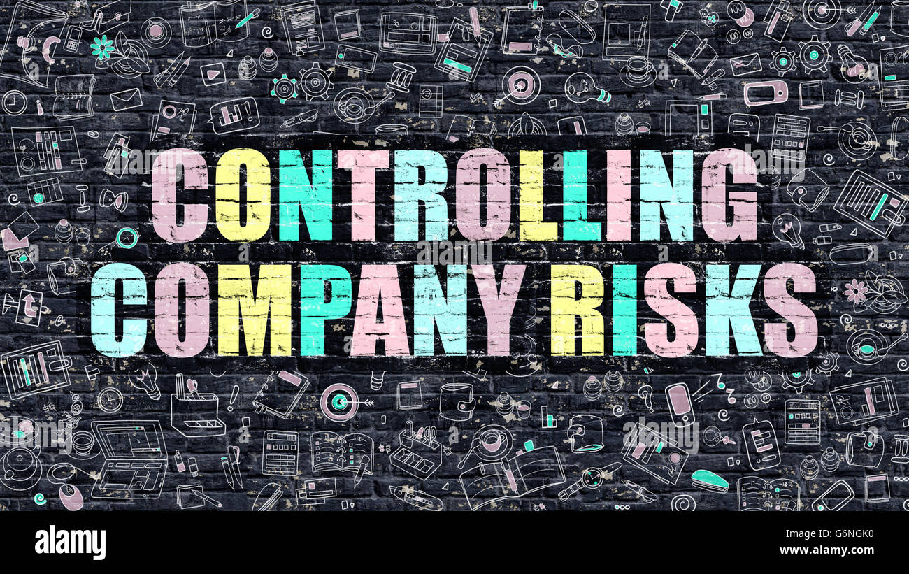 Controlling Company Risks Concept With Doodle Design Icons Stock Photo