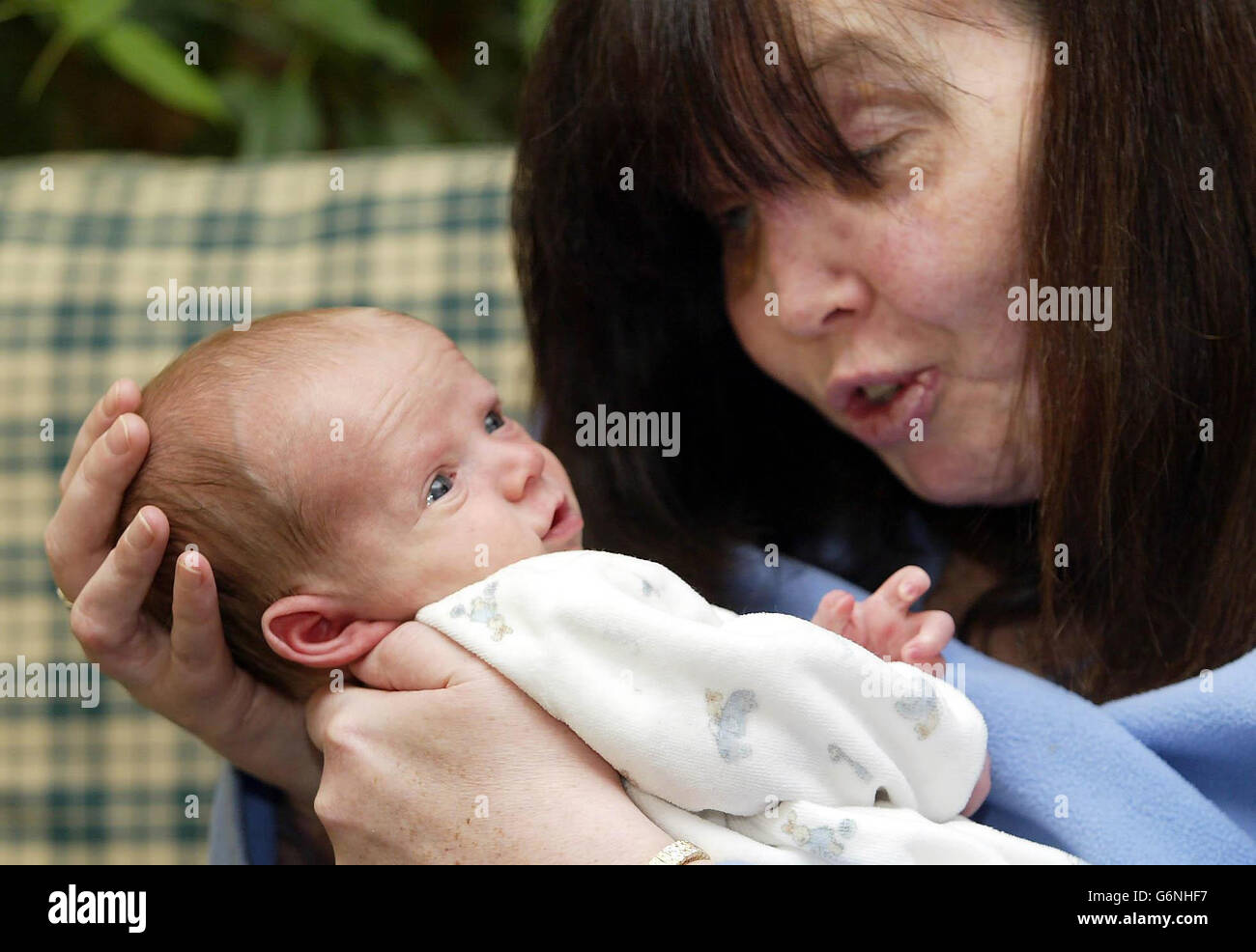 Lisa Salmon with her baby Stock Photo