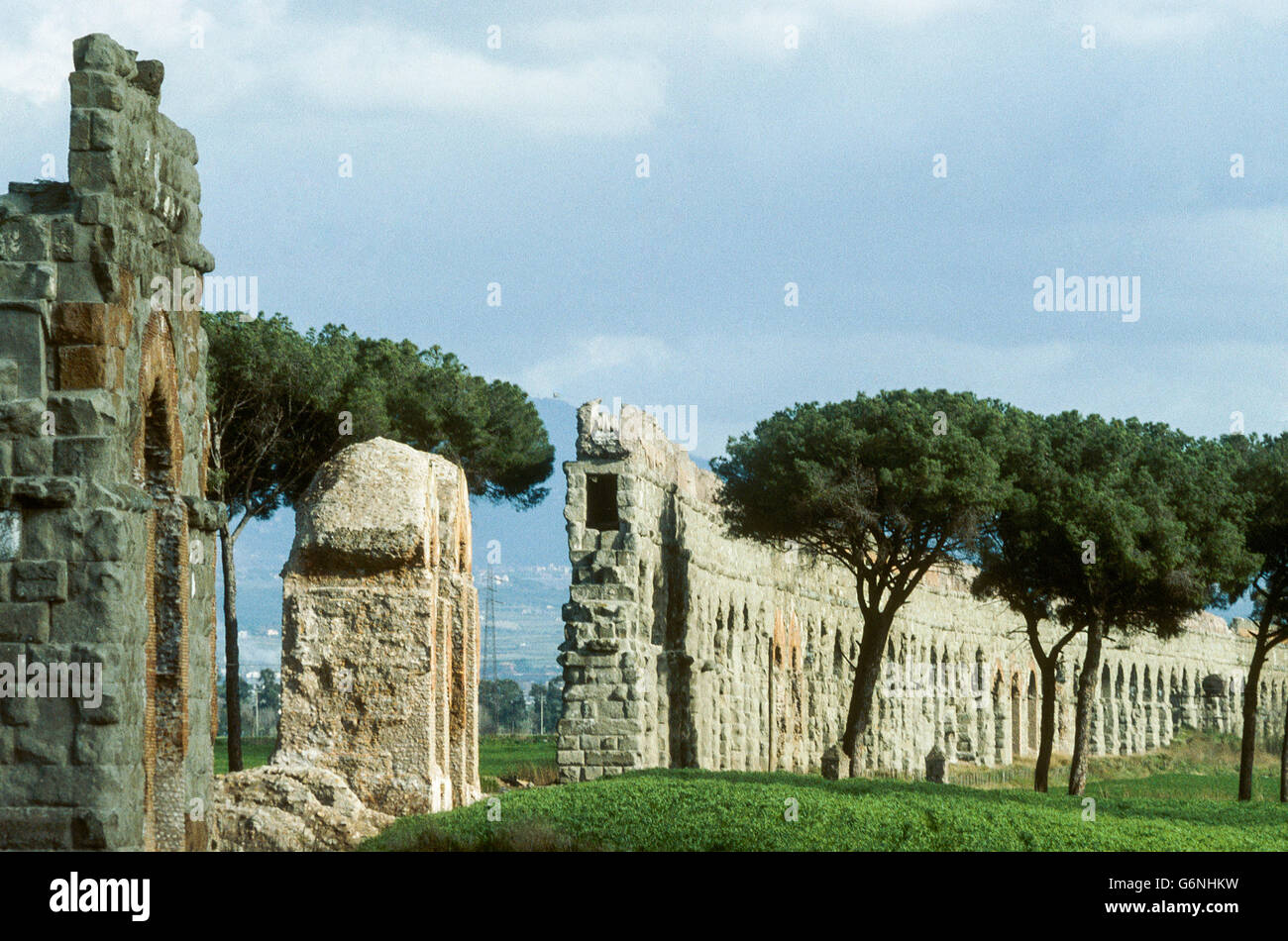 Roman aqueduct Appio Claudio Stock Photo