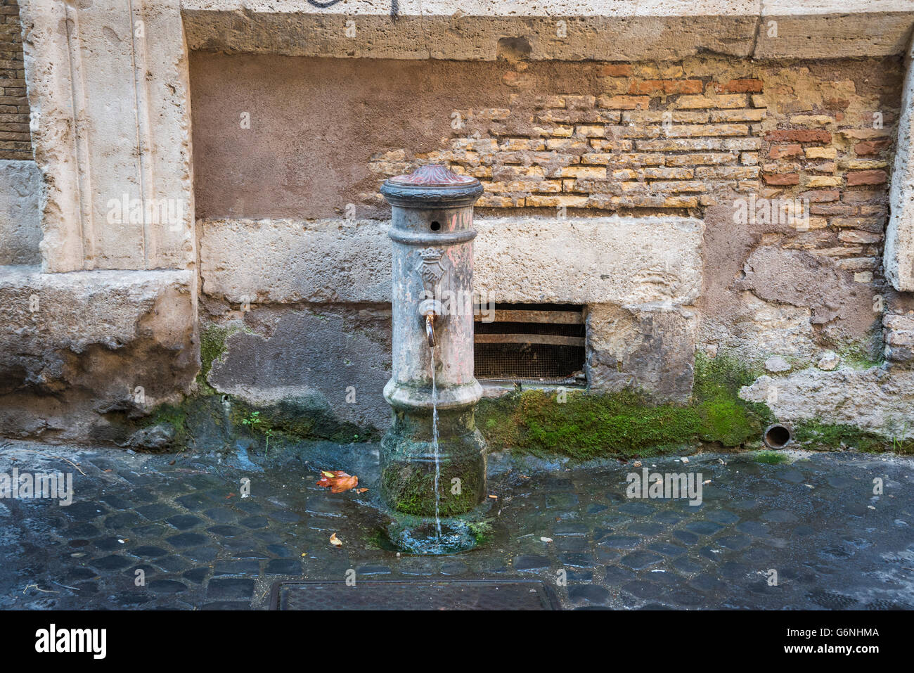 public fountain in Rione Regola Stock Photo