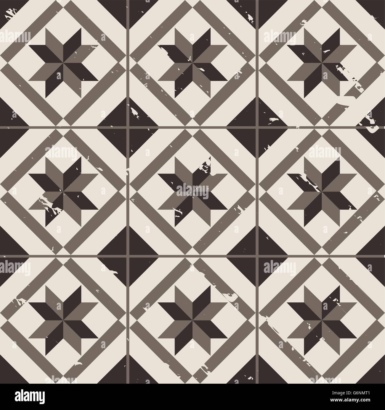 Vintage style cement tile background design Stock Vector