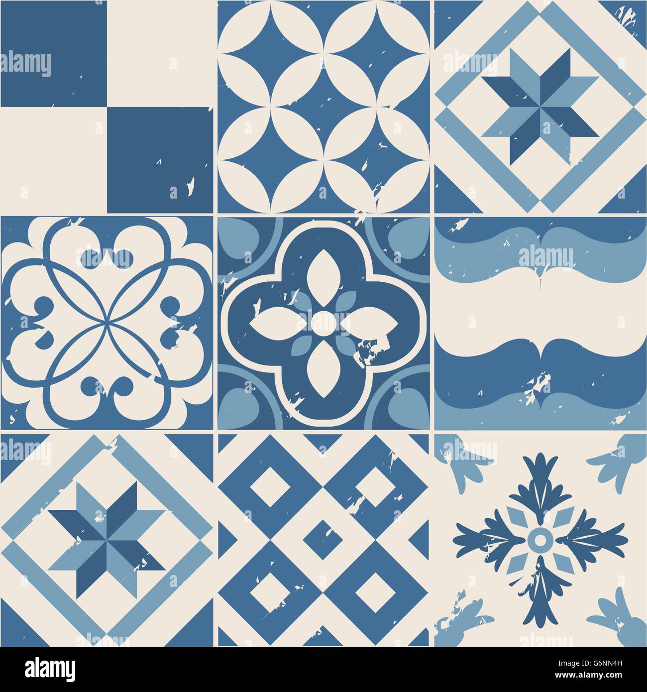 Vintage style cement tile background design Stock Vector