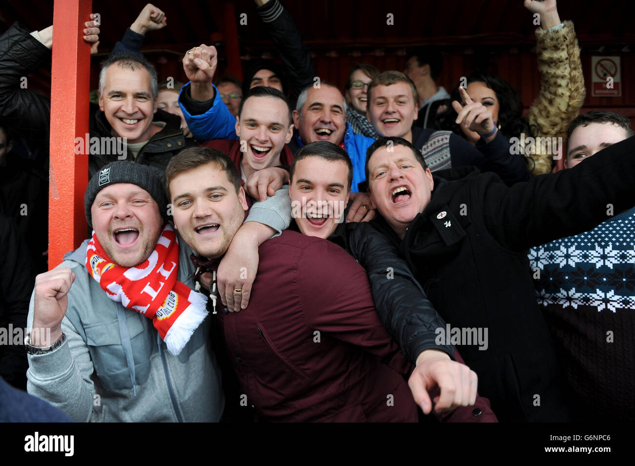 Tamworth fans show their support in the the game hires stock