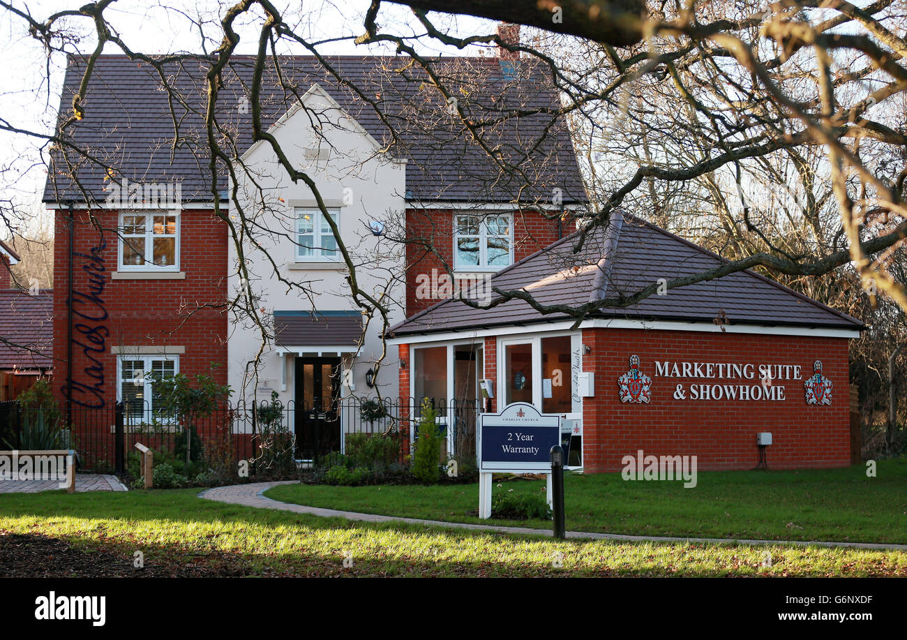 Show home and marketing suite at a new housing estate in Leigh Sinton