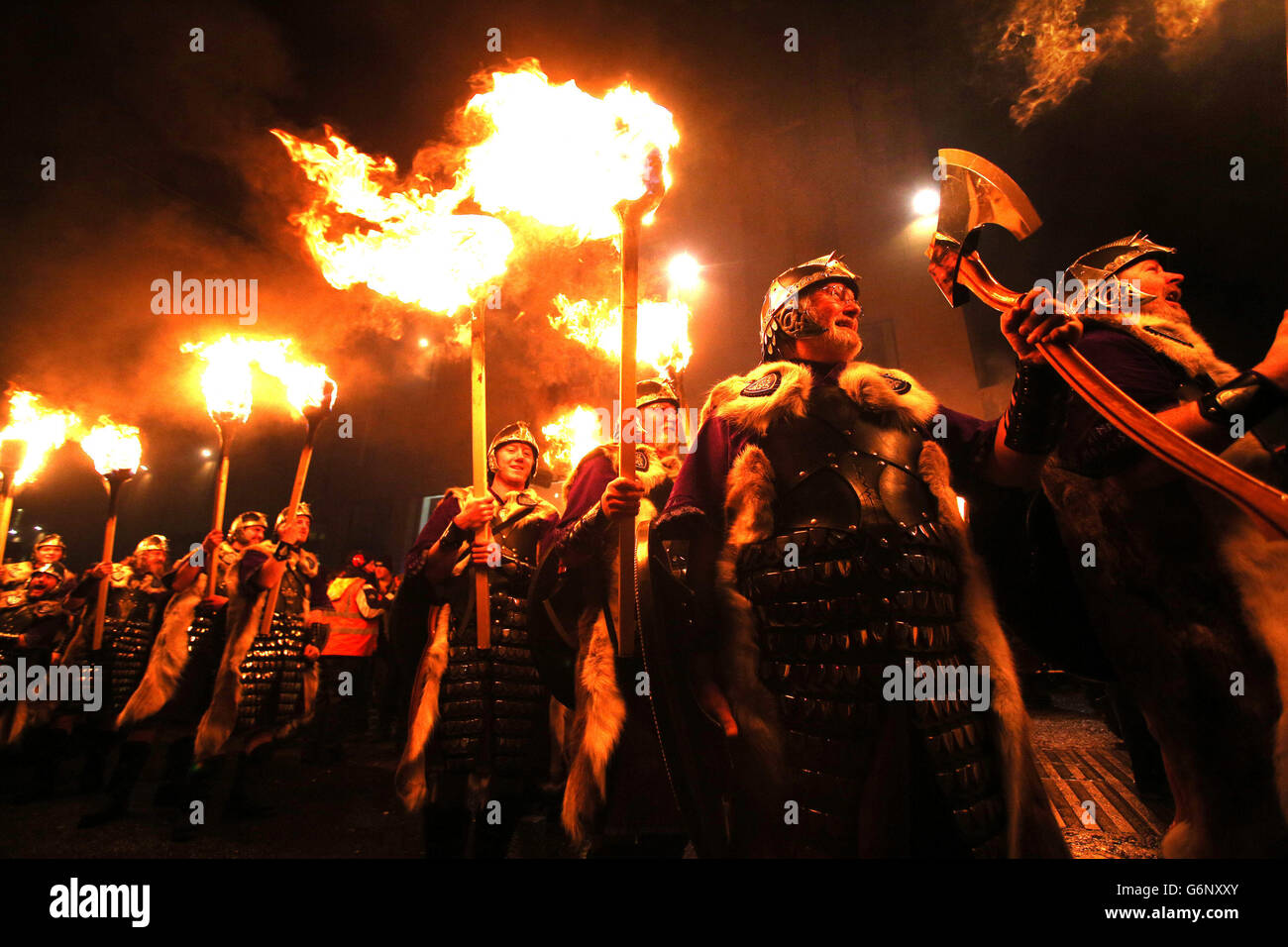 Up Helly Aa Vikings at the start the Edinburgh Hogmanay celebrations
