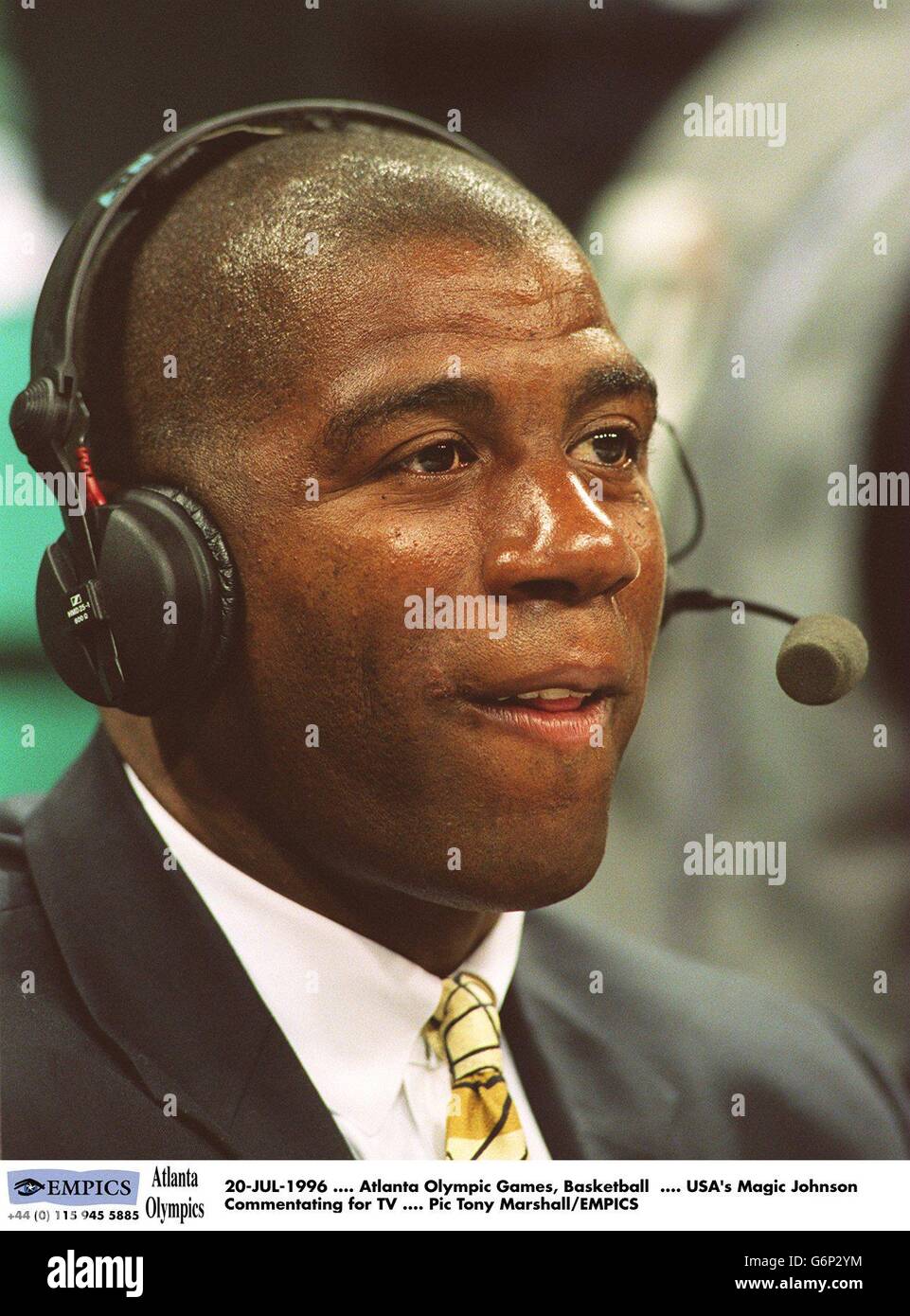 20JUL1996, Atlanta Olympic Games, Basketball, USA's Magic Johnson