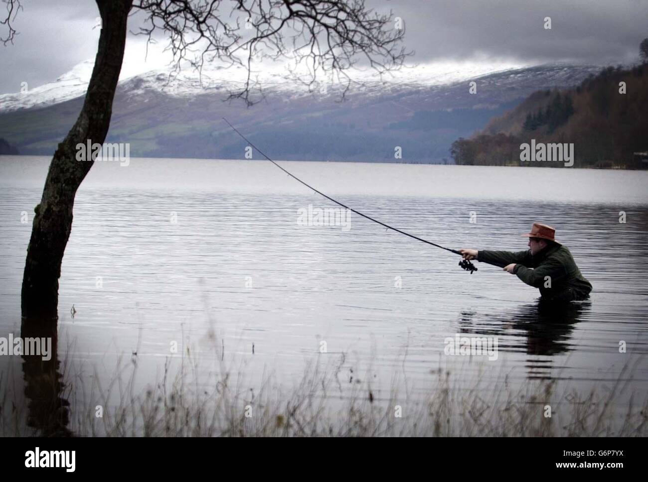 First day of the Salmon fishing season Stock Photo Alamy