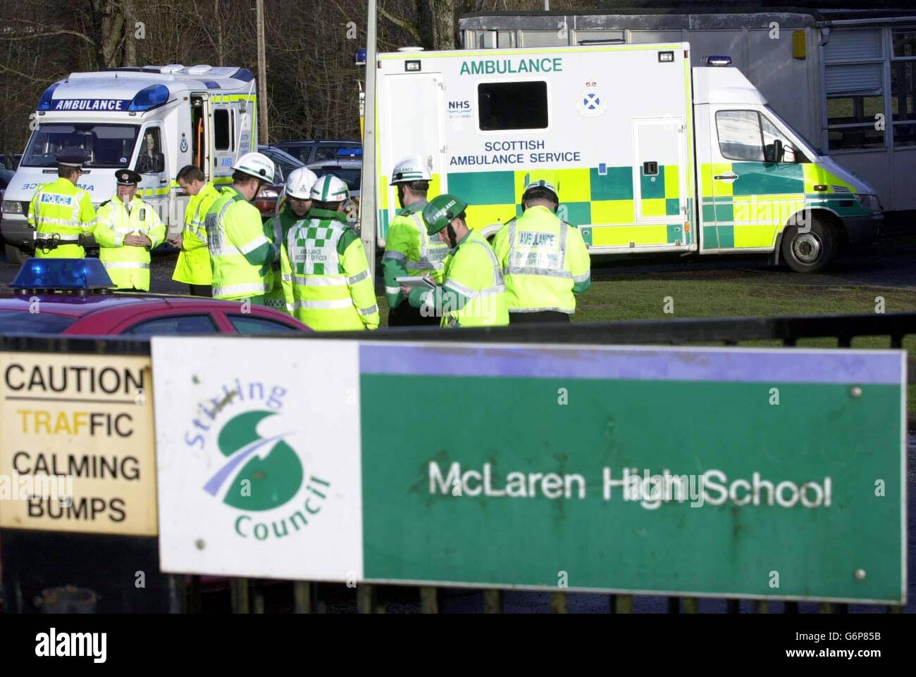 Mclaren High School >> Ambulance Crew Outside Mclaren High School In Callander Mclaren High School >> Ambulance Crew Outside Mclaren High School In Callander