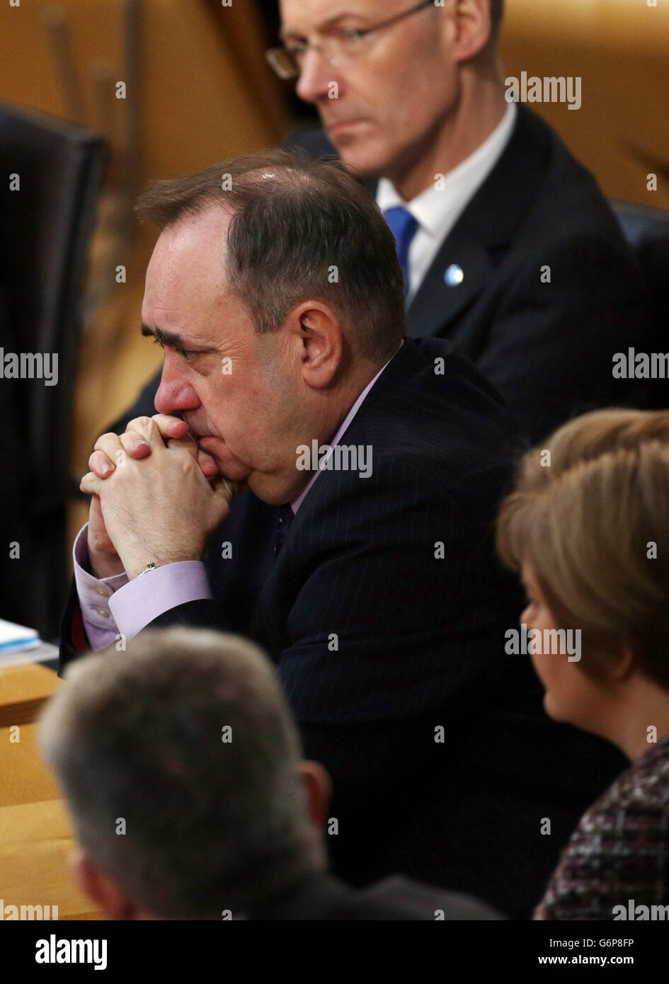 First Minister Alex Salmond during First Minister's Questions in the Debating Chamber of he Scottish Parliament, Edinburgh. Stock Photo