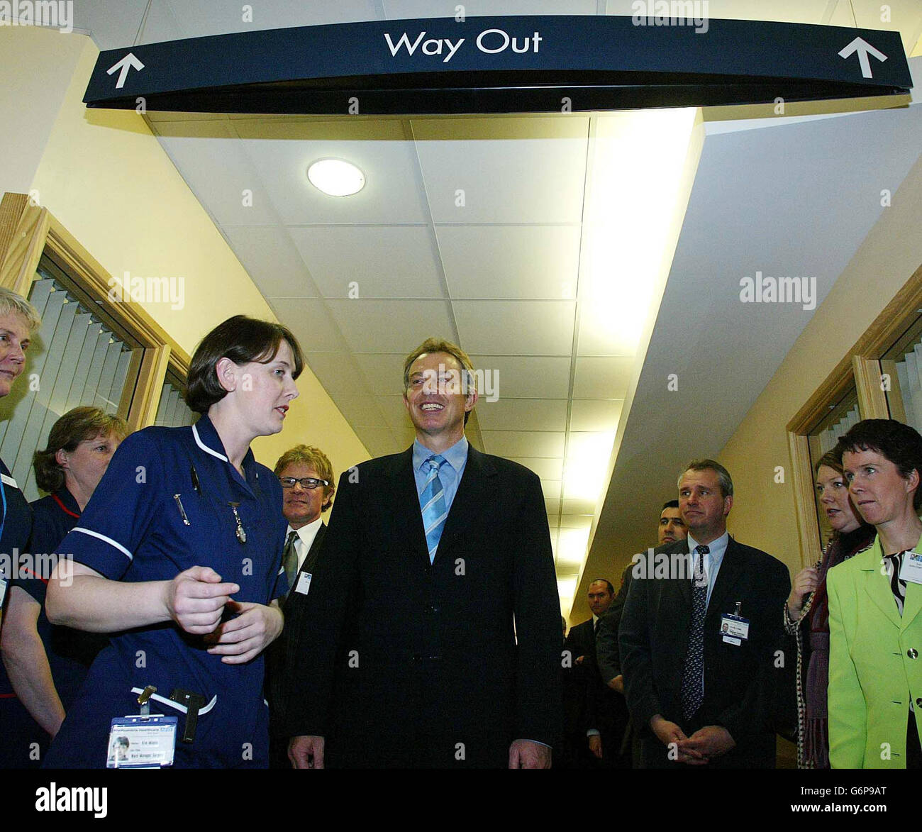 Politics health social politician nurse sign smiling tony blair hi-res