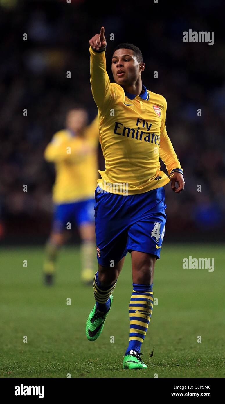 Soccer - Barclays Premier League - Aston Villa v Arsenal - Villa Park. Serge Gnabry, Arsenal Stock Photo